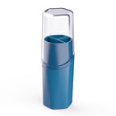 Toothbrush Cup Wash Cup Travel Mouthwash Cup Toothpaste Portable Storage Box(Ocean Blue)