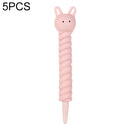 5 PCS Vent Pressure Relief Pen Gel Pen For Students Cute Soft Pinch Pen(Pink Twisted Rabbit)