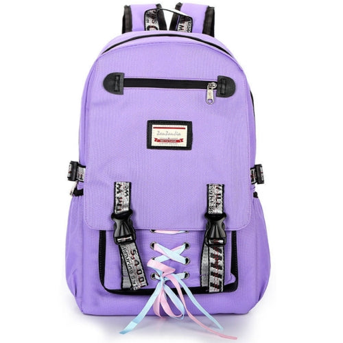 Sports and Leisure USB Charging Anti-Theft Backpack(Purple)