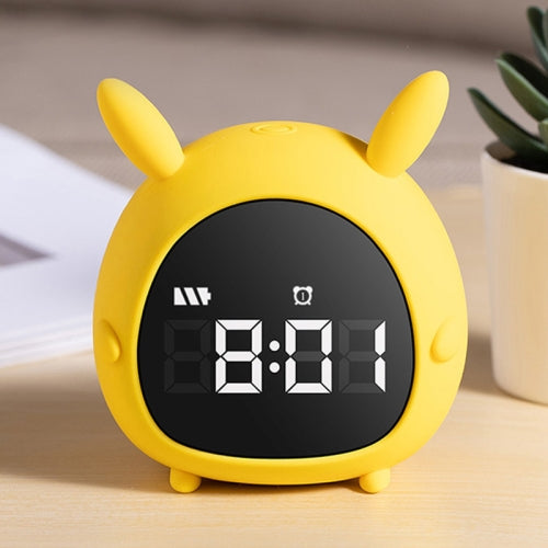 Creative Cartoon Elf Student Big Display Bedside Alarm Clock(Rabbit)