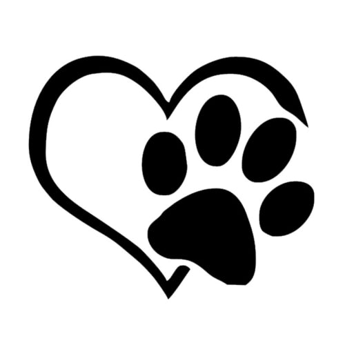 20 PCS Car Sticker Reflective Love Footprints Car Sticker Dog Footprints(Black)