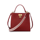 NUCELLE Ladies Autumn And Winter Single-Shoulder Bag Casual Messenger Bag Wide Shoulder Strap Square Bag(Old-style Red)