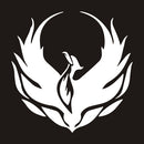 4 PCS Car Personality Decals Electric Car Stickers Decoration Fire Phoenix Totem(Reflective Silver)