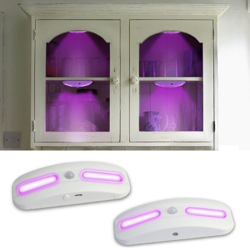 2 PCS 4W Home Induction LED Cabinet Light Human Body Sensor UV Sterilization Night Light