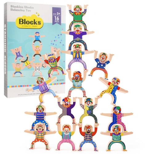 Children Parent-Child Stacking Block Game Balance Acrobatic Troupe Decompression Toy(Clown )