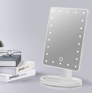 24pcs Light Bead Makeup Mirror Smart Touch Screen Dimming Desktop LED Makeup Mirror Battery(White )