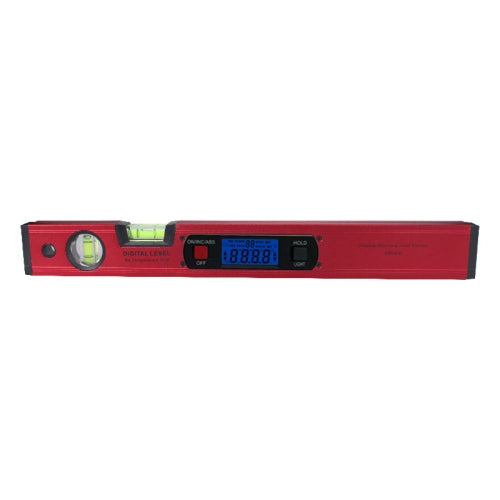 DL1802 Digital Display Level Magnetic Aluminum Alloy Multi-Function Torpedo Digital Display Digital Angle Ruler(Red )
