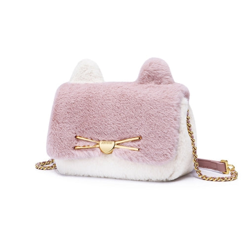 JUST STAR Autumn And Winter Single-Shoulder Bag Casual Messenger Bag Ladies Plush Bag(Lotus Root Pink)