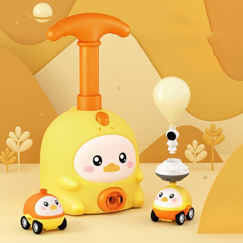 Children Educational Pneumatic Air Powered Car Balloon Scooter Toy Yellow Duck(2 Cars 6 Balloons+Flying)