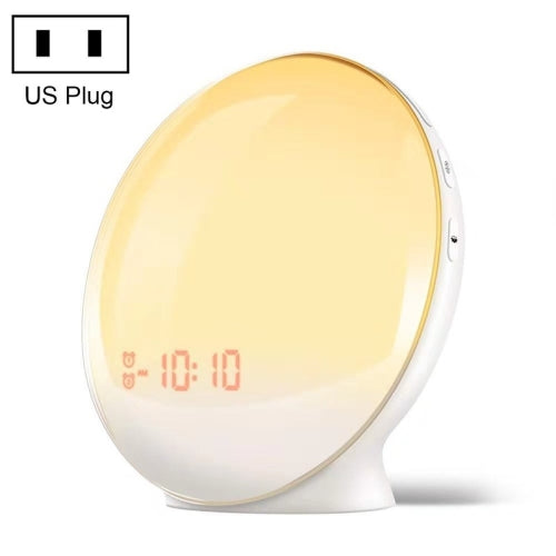 Alexa Voice-Activated Electronic Alarm Clock Sunrise Wake Up Night Light Support Smart APP Control, US Plug(White)