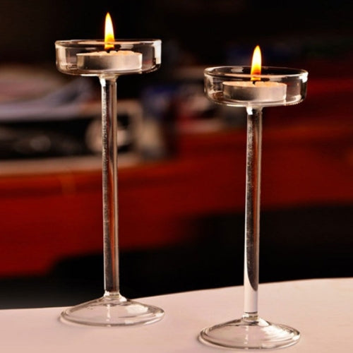 Glass Candlestick Luxury High Candlestick Romantic Dinner Decoration, Size:11.5cm