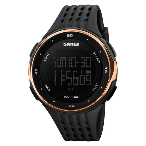SKMEI 1219 Men Multi-Function Electronic Watch Outdoor Sports Watch(Rose Gold)