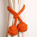 CK12 4 PCS Curtain Buckle Free Installation Cotton Roll Hanging Ball Curtain Strap(Orange)