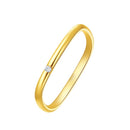 925 Sterling Silver Small Square Plain Ring, Size: No. 12 (US No. 6)(K Yellow)