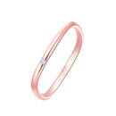 925 Sterling Silver Small Square Plain Ring, Size: No. 13 (US No. 6.5)(Rose Gold)