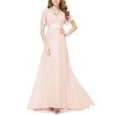 Evening Dresses Padded Trailing Flutter Summer Style Dresses, Size:M(Pink)