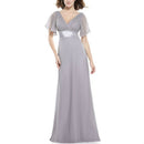 Evening Dresses Padded Trailing Flutter Summer Style Dresses, Size:XXL(Grey)