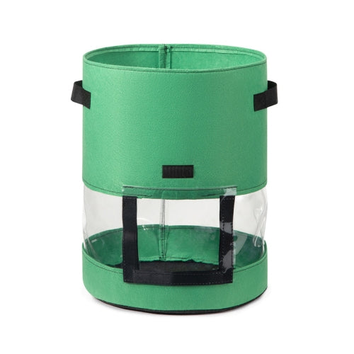 2 PCS 360 Degree Transparent Potato Bag In The Middle Covered Plant Growing Bag, Size: Large (35x45cm) 43 Liters/10 Gallons(Green)