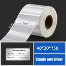Printing Paper Dumb Silver Paper Plane Equipment Fixed Asset Label for NIIMBOT B50W, Size: 40x20mm Silver