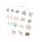 50 PCS THANK YOU Sealing Sticker 12 Thank You Round Sealing Sticker(Thankyou Stickers (1 Sheet of 12))