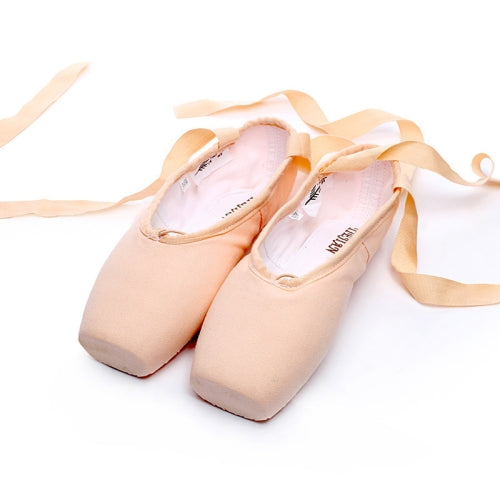 Ballet Lace Pointe Shoes Professional Flat Dance Shoes, Size: 34(Canvas)