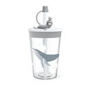 Children Cartoon Marine Animal Straw Drinking Cup Safe And Environmentally Friendly Plastic Drinking Cup(Light Grey)