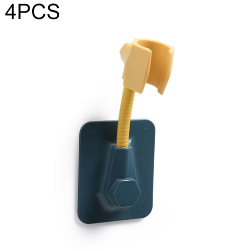 4 PCS Bathroom Multifunctional Non-Marking Sticker Installation Universal Adjustable Shower Bracket(Blue Yellow)