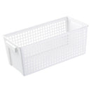 6 PCS Desktop Snacks & Sundries Storage Basket Rectangular Plastic Storage Basket, Large (White)