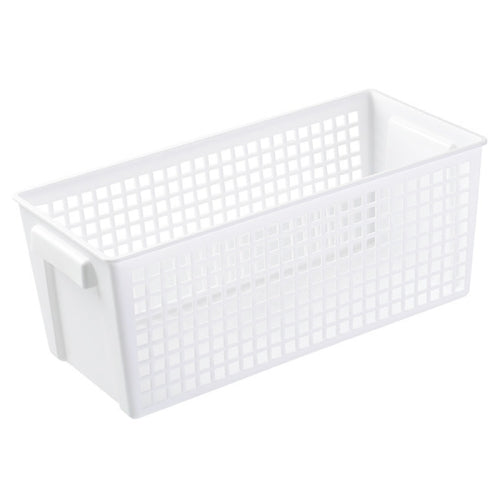 6 PCS Desktop Snacks & Sundries Storage Basket Rectangular Plastic Storage Basket, Large (White)