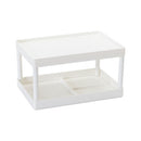 Simple Double-Layer Desktop Rack Dormitory Stationery & Sundries Organizer(White)