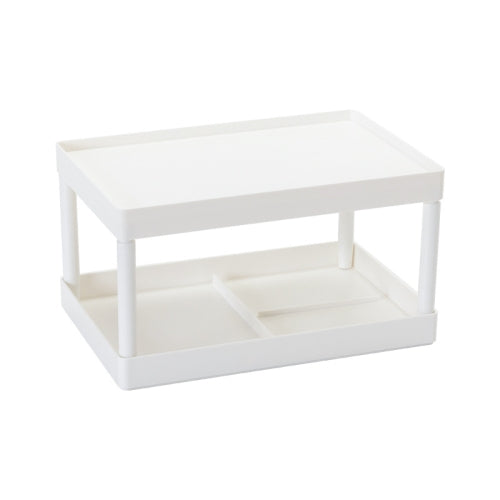 Simple Double-Layer Desktop Rack Dormitory Stationery & Sundries Organizer(White)