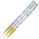 5 PCS Nail Art Brush Tool 3 Set Acrylic Nail Crystal Carving Phototherapy Drawing Pen(Golden Tube)