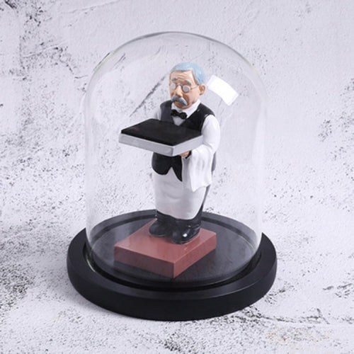 Watch Shelf Support Decorative Ornaments Watch Storage Box Display Stand, Item No.: Small Old Butler + Black Cover