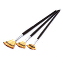 3 PCS / Set Long Rod Fishtail Fan-Shaped Gouache Brush Nylon Wool Watercolor Art Brush(Black)