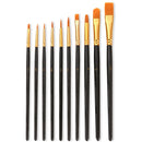 ZHU TING 20 PCS / 2 Sets Pearl Rod Nylon Hair Combination Brush Oil Paint Brush(Black Rods)