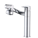 Universal Swivel Faucet Bathroom Hot & Cold Dual-Out Mode Faucet, Specification: High HT-805065-1