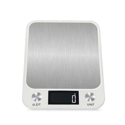 Small Kitchen Food Scale Stainless Steel Electronic Kitchen Scale 10kg/1g (Battery English Version White)