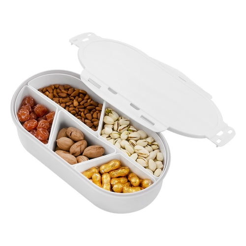 Lazy Fruit Tray Creative Dried Fruit Candy Box With Lid Plastic Sealed Fruit Tray( Grey)