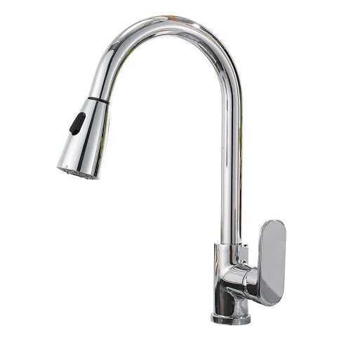 Kitchen Touch Sensor Faucet Sink Pull-Out Rotary Hot & Cold Faucet(Silver)