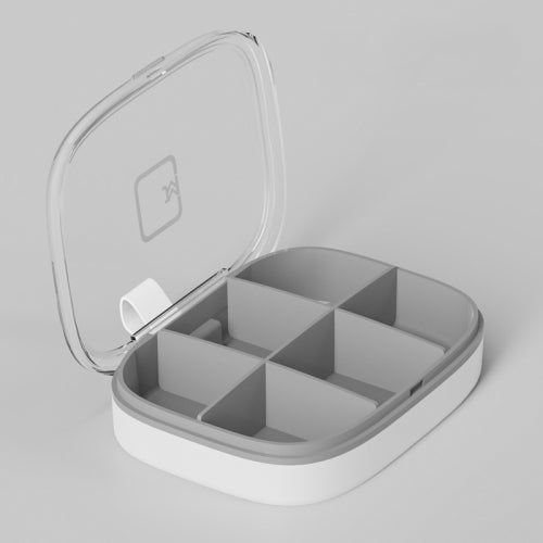 3 PCS Portable Small Pill Box Sealed Portable Travel Pill Box White 6 Grid