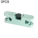 3 PCS Mop Hook Wall Hanging Bathroom Mop Storage Fixed Buckle Broom Holder, Colour: Light Green Dual Card Slots