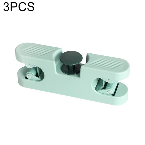 3 PCS Mop Hook Wall Hanging Bathroom Mop Storage Fixed Buckle Broom Holder, Colour: Light Green Dual Card Slots