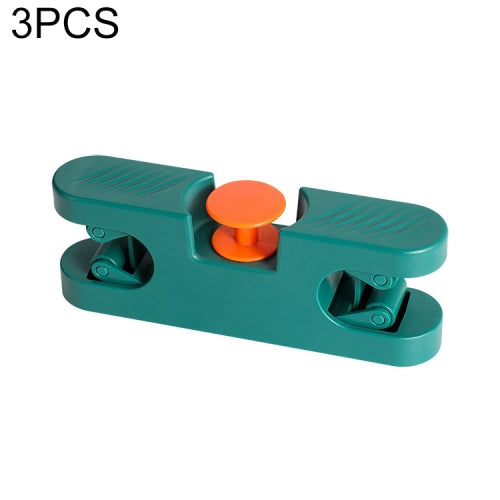 3 PCS Mop Hook Wall Hanging Bathroom Mop Storage Fixed Buckle Broom Holder, Colour: Olive Green Dual Card Slots