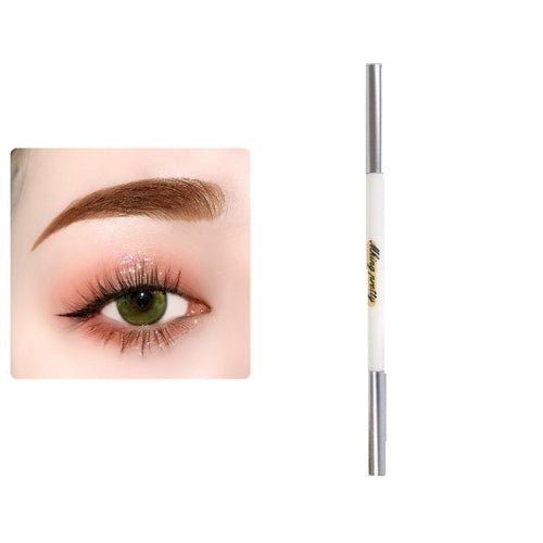 10 PCS Double Head Waterproof Automatic Rotating Beauty Eyebrow Pencil(Light Coffee)
