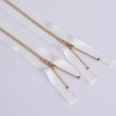 100 PCS No.3 Metal Copper Zipper Pants Placket Zipper, Specification: 10cm(Light Gold + White)
