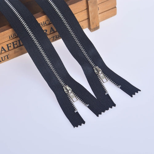 100 PCS No.3 Metal Copper Zipper Pants Placket Zipper, Specification: 19cm(Platinum + Black)