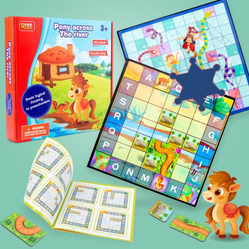 MUQIYI Children Educational Early Education Toy Horse Across The River Desktop Game