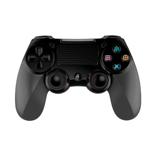 2 PCS Bluetooth Wireless Gamepad Touch Screen With Light Audio Dual Vibration Controller For PS4(Black)