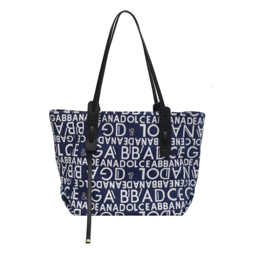 2578MDD Autumn And Winter Fashion Printed Female Bag Large Capacity Single Shoulder Bag(Dark Blue)