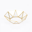 Glass Storage Tray Golden Retro Polygon Mirror Tray Brass Desktop Cosmetics Storage Tray Octagonal Plate